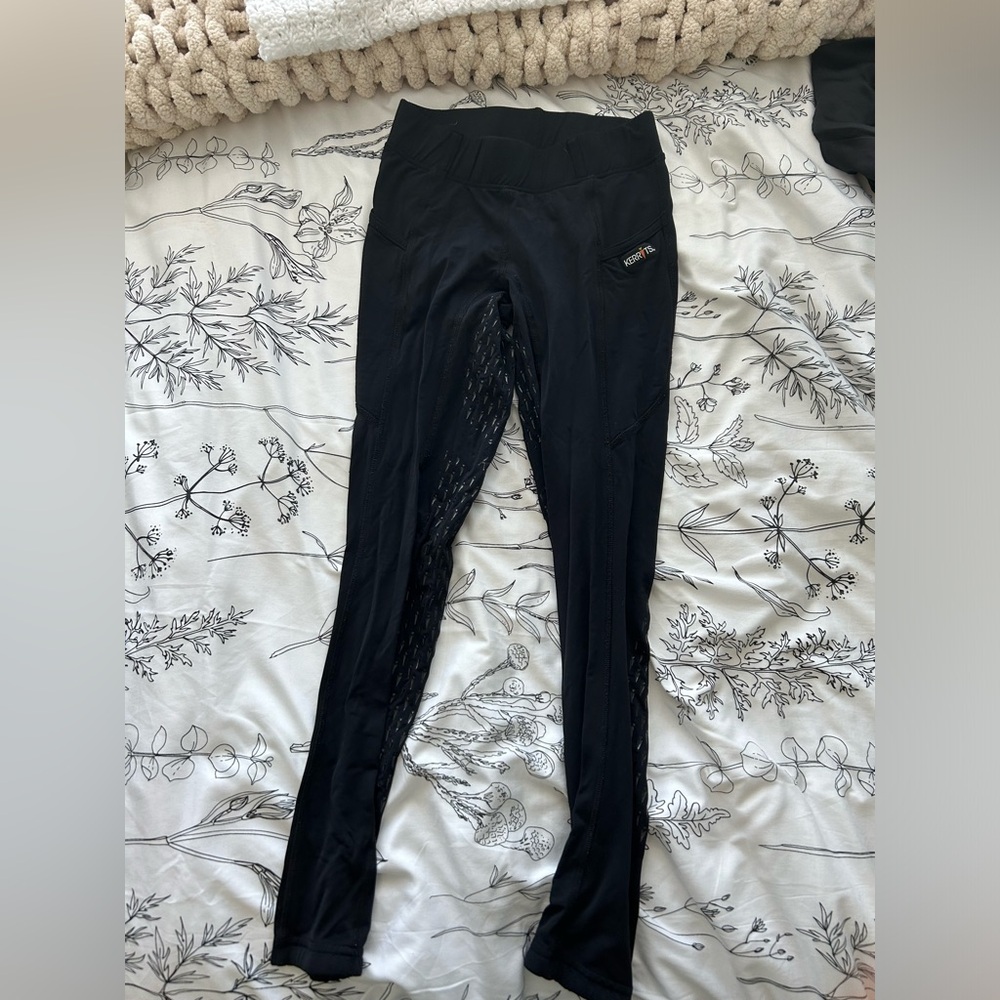 Kerrits Black Riding Tights with Mesh Panels